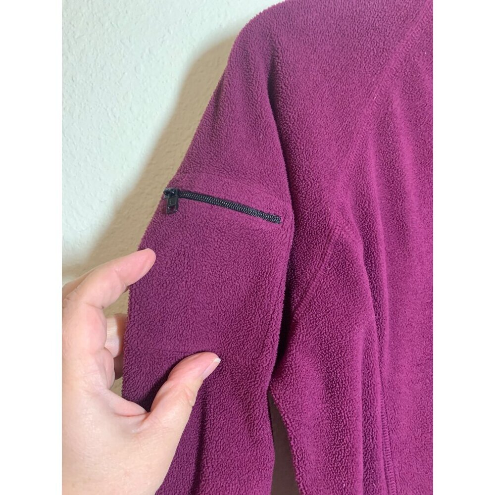 L.L. Bean Fleece Pullover Sweatshirt Casual Outdoors Purple Women's Size Medium - Picture 3 of 5